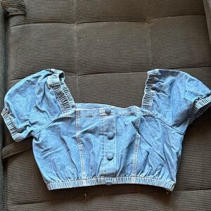 ASOS Denim Button-Up Crop Top